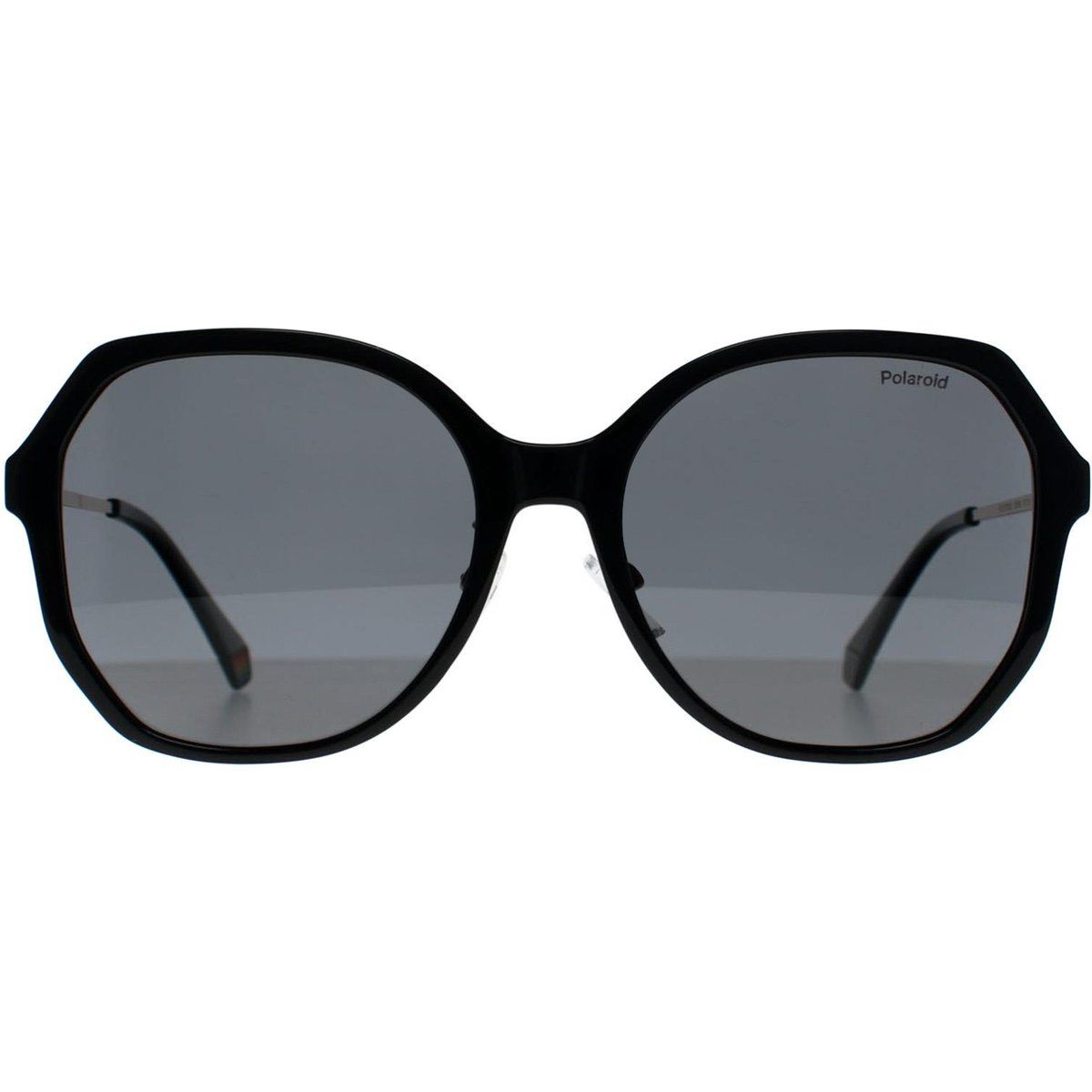 Übergroße schwarze Sonnenbrille mit geometrischem Rahmen
