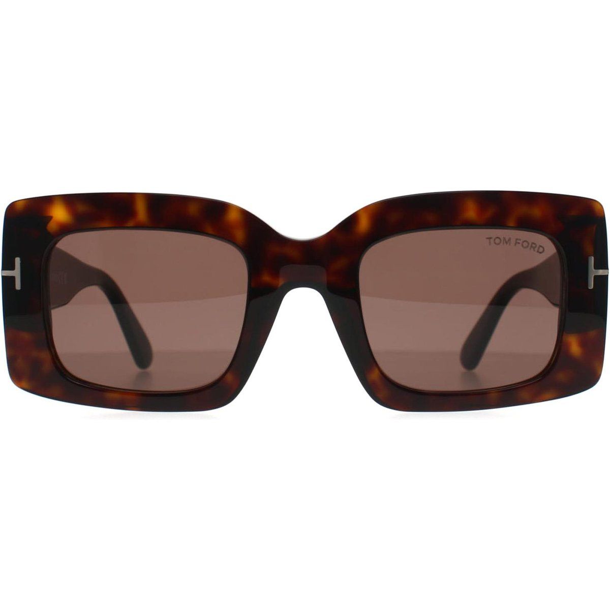 Markante rechteckige Havana Sonnenbrille