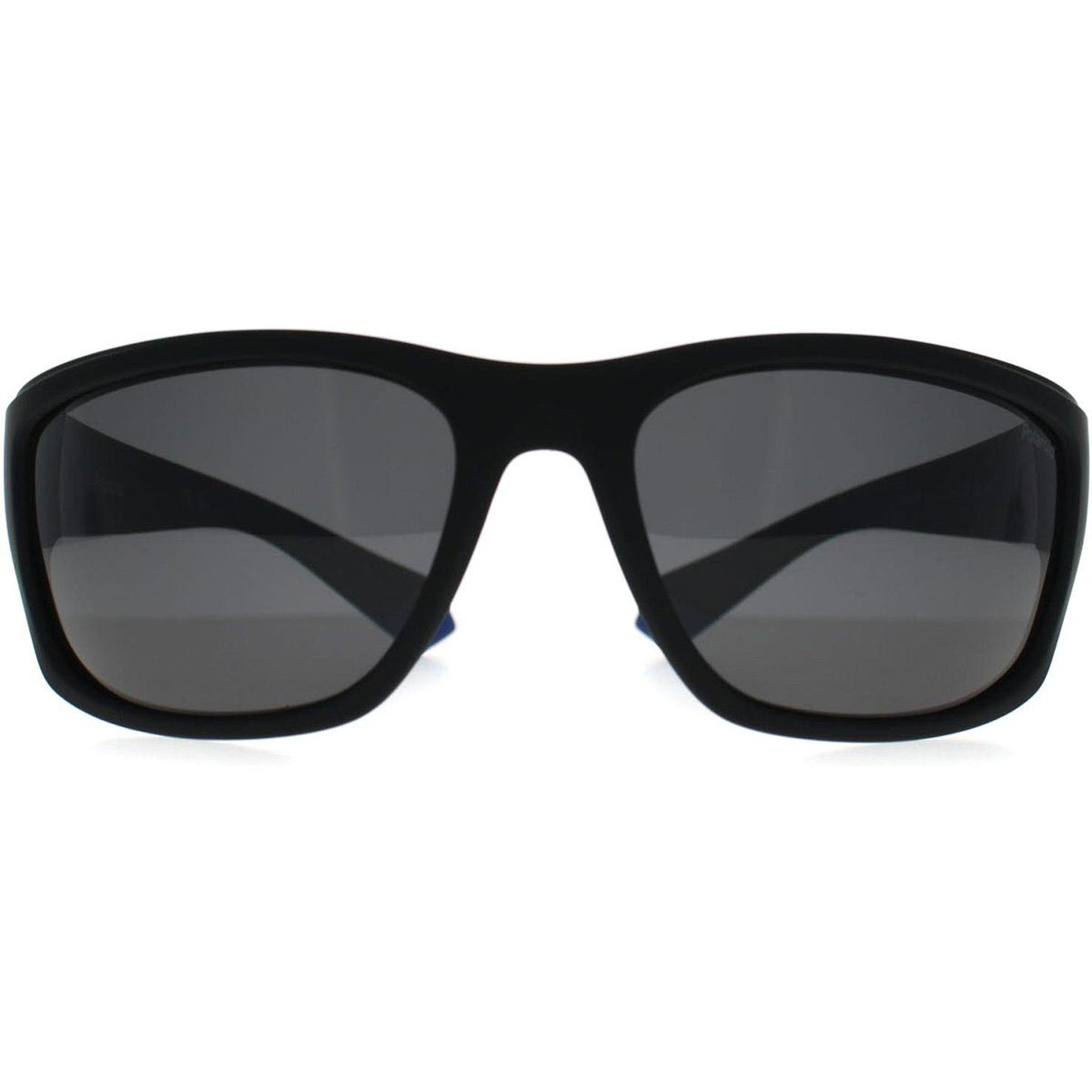 Schwarze gummierte polarisierte Sport-Sonnenbrille