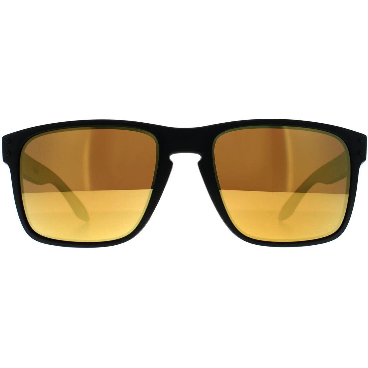 Rechteckige Sonnenbrille mit goldenen Spiegelgläsern