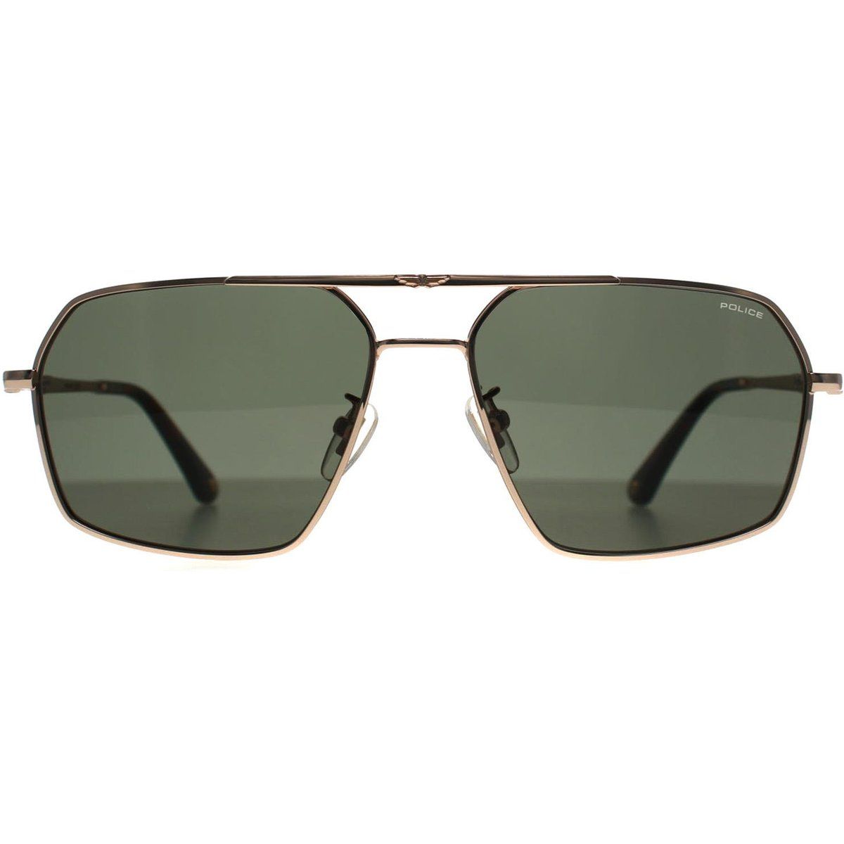 Geometrische Sonnenbrille in Roségold