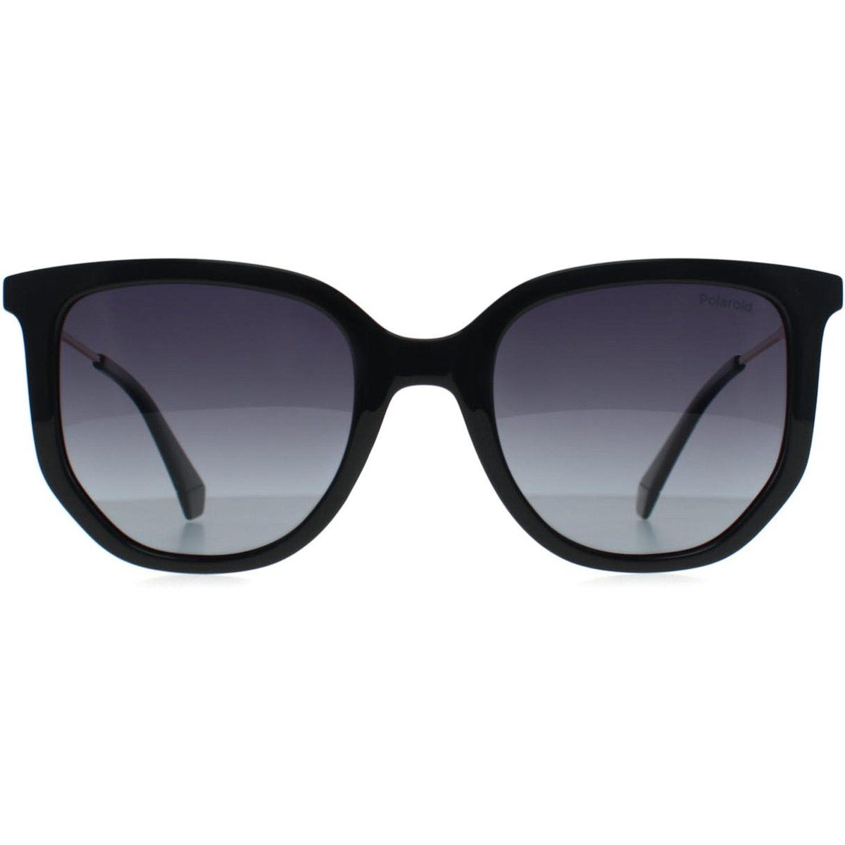 Schwarze rechteckige polarisierte Sonnenbrille mit Farbverlauf