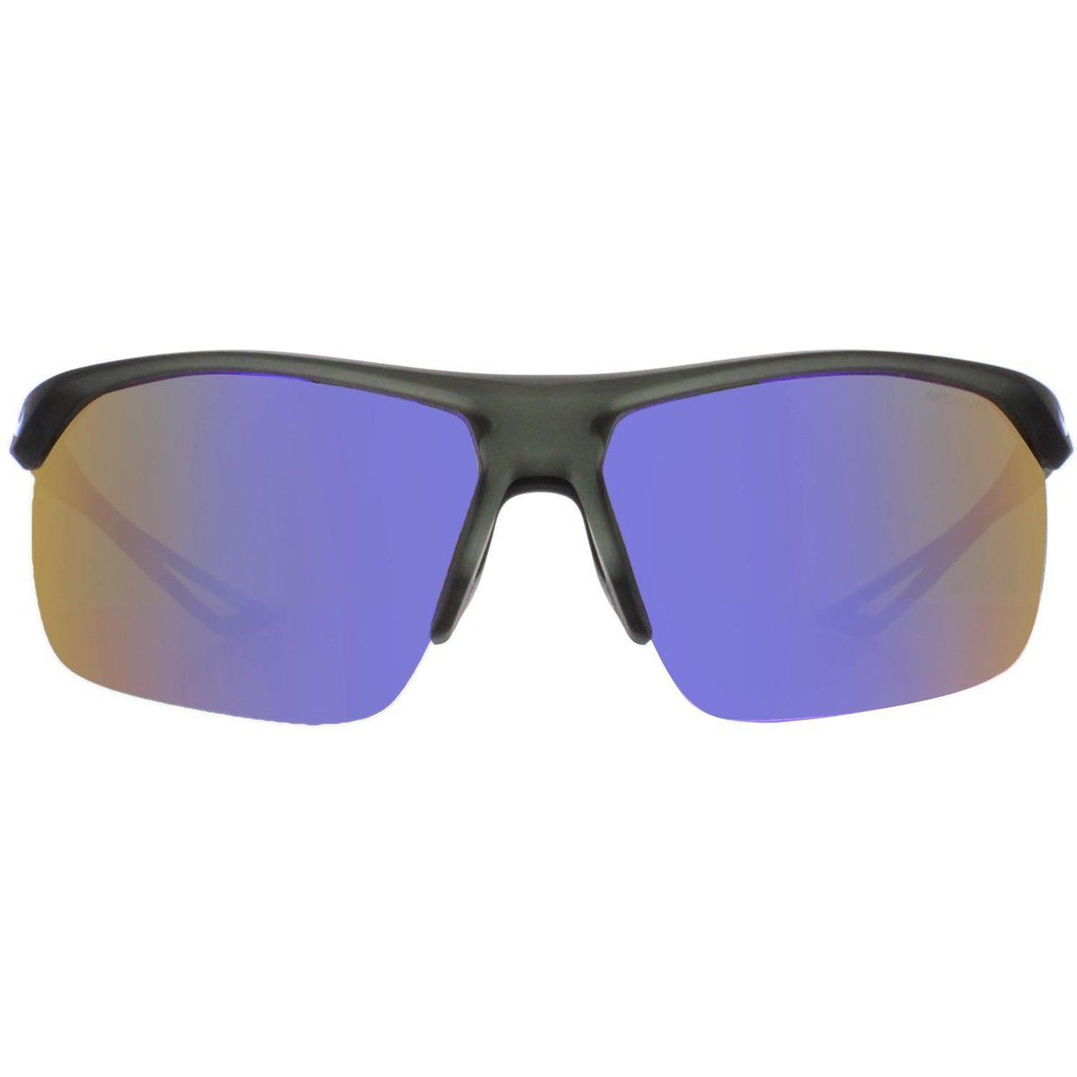 Sportliche Halbrand-Sonnenbrille mit verspiegelten Gläsern