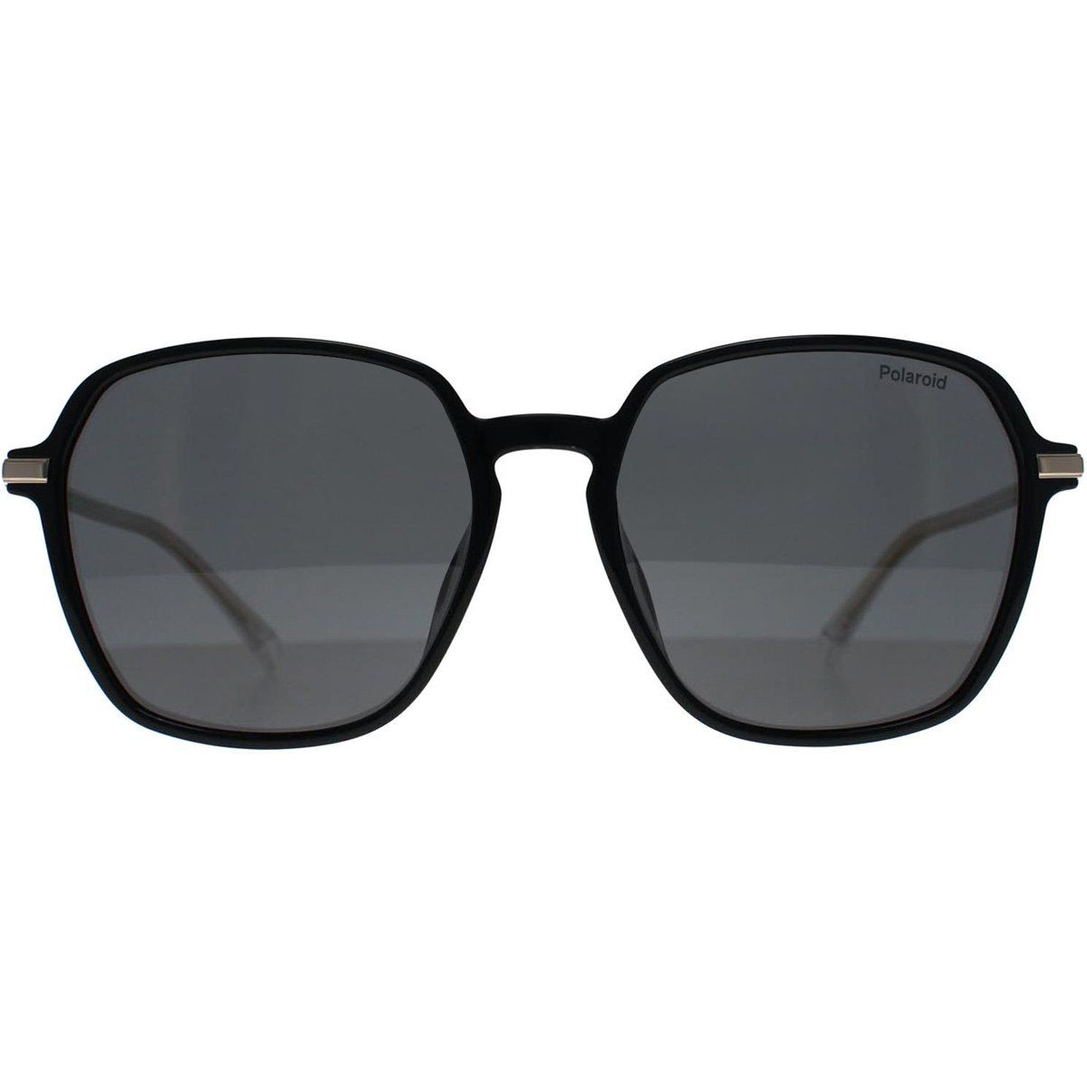 Eckige polarisierte Sonnenbrille mit schwarzem Rahmen
