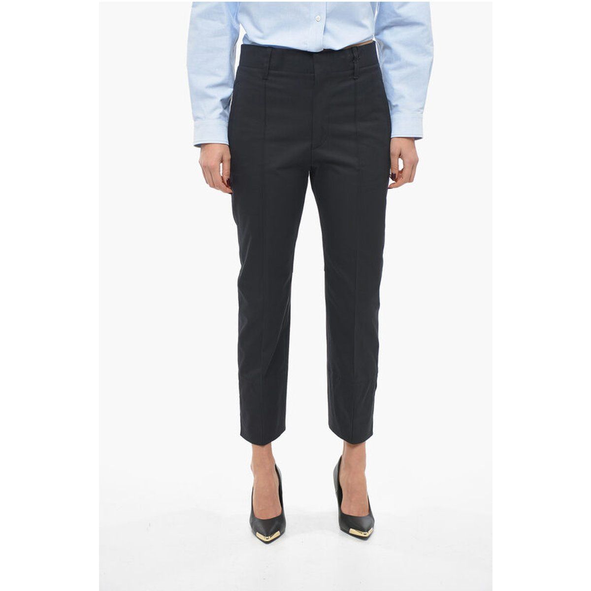 Tapered Cropped Baumwoll-Twill-Hose