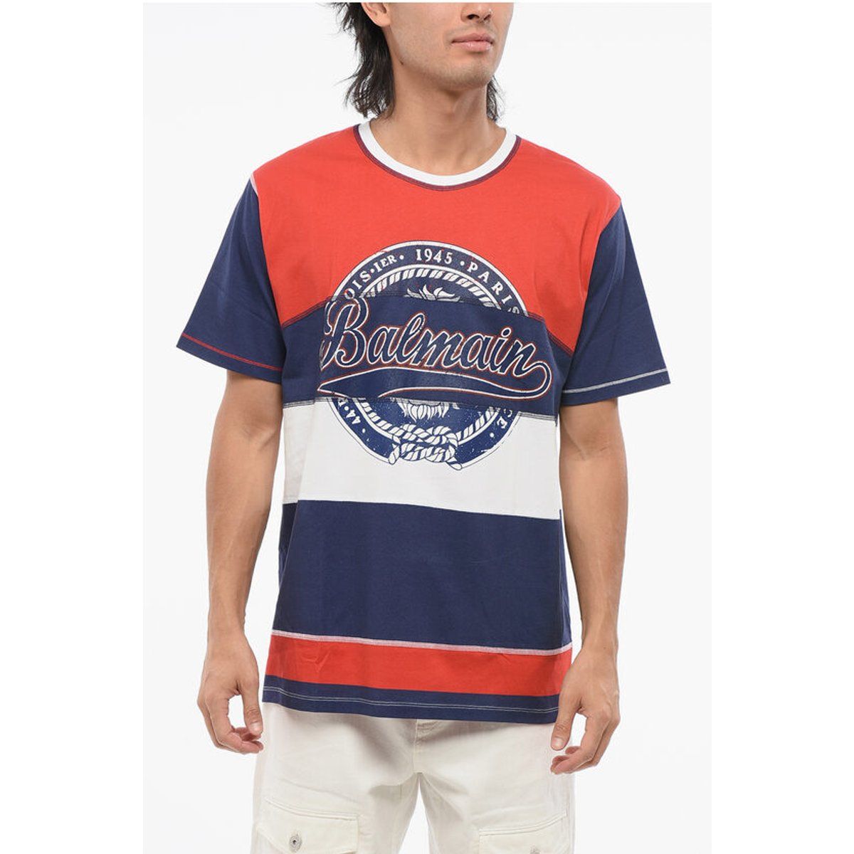 T-Shirt mit Rundhalsausschnitt und Logo-Farbblockdesign