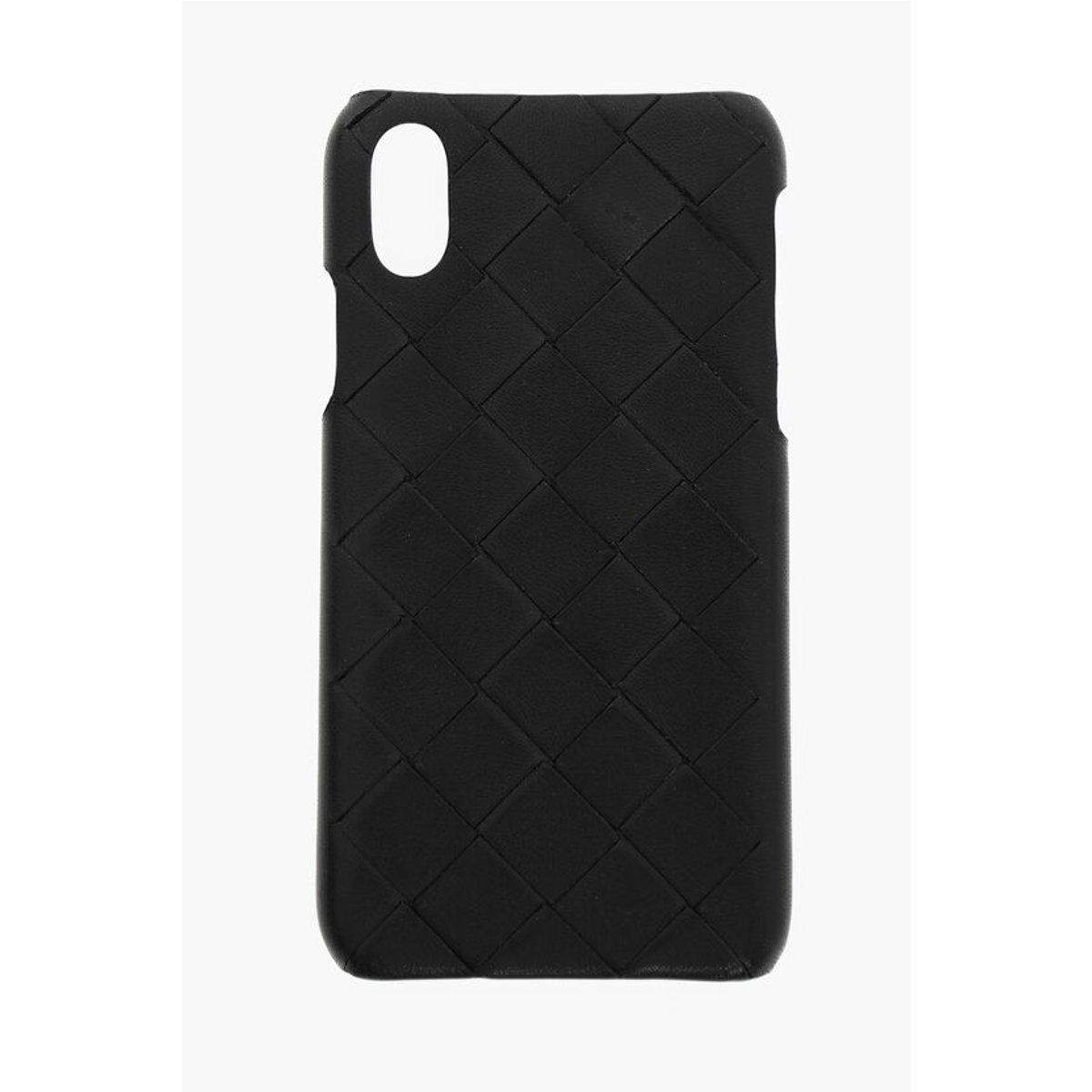 Schwarze gewebte Leder iPhone Hülle