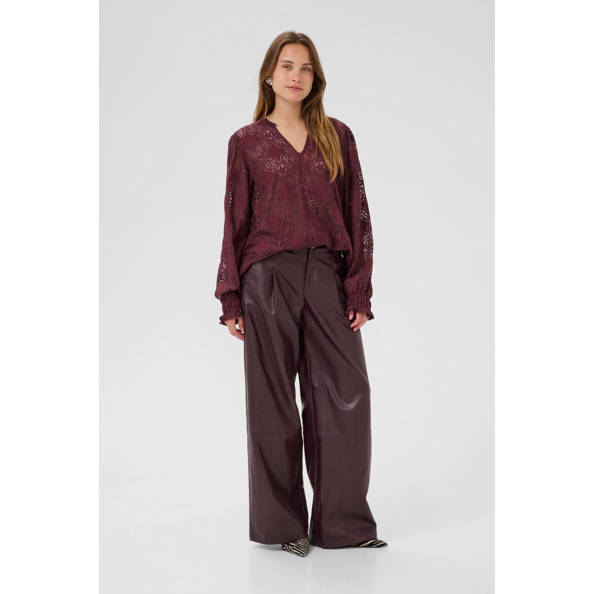 Langarm-Bluse CUolu Relaxed fit burgundy