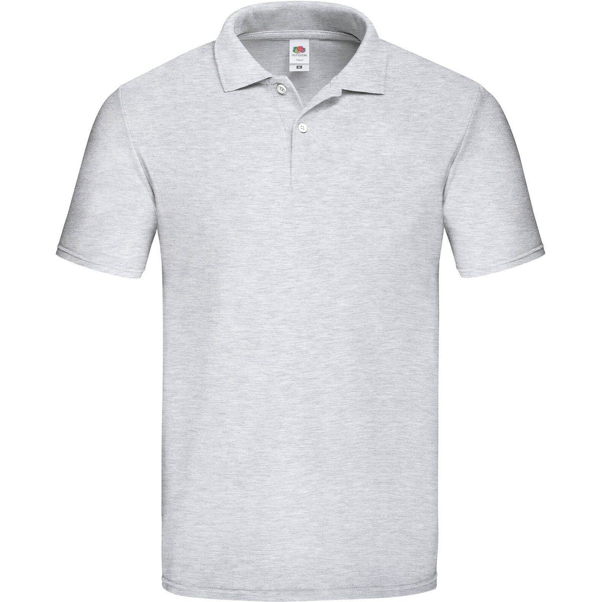 Herren Poloshirt aus Baumwolle, Heather Grey