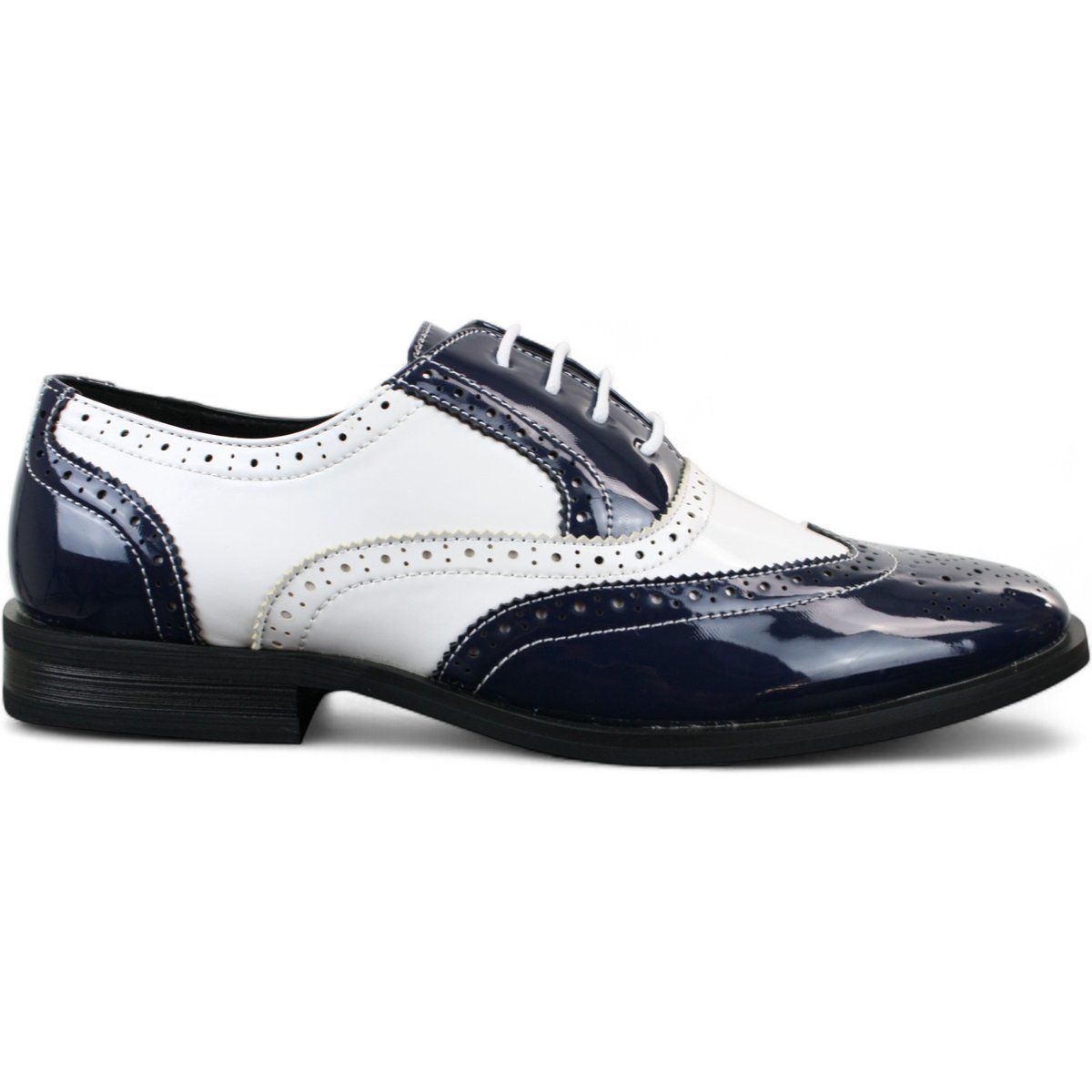 Herren Brogue Lackschuh mit Flügelkappe