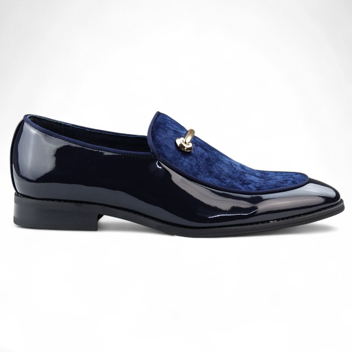 Elegante blaue Samt Slipper