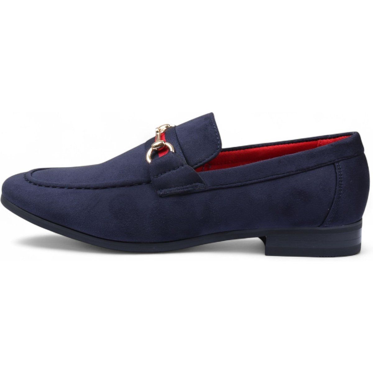 Herren Marineblaue Wildleder Loafer mit Schnalle