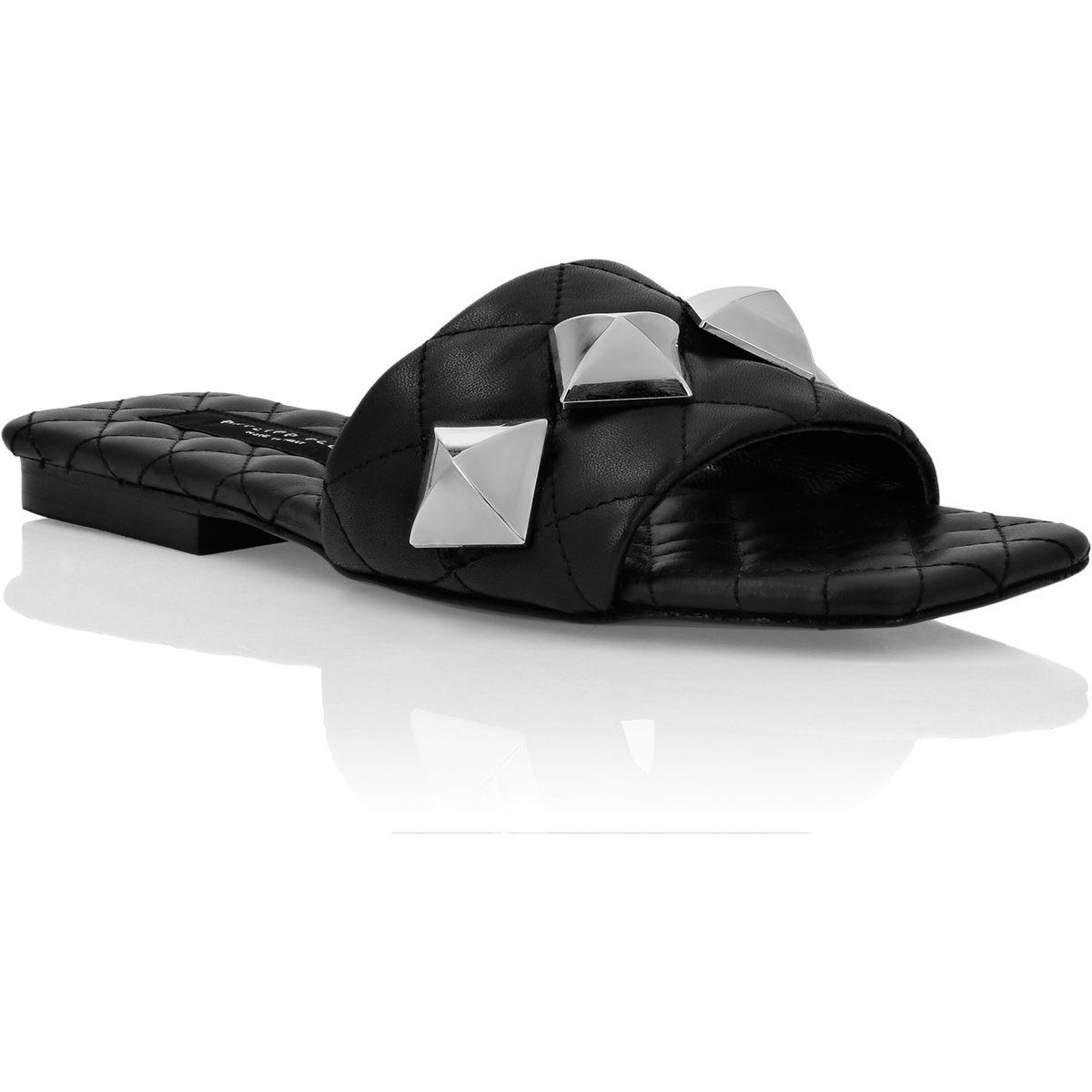 Gesteppte Nappa-Leder Pantoletten