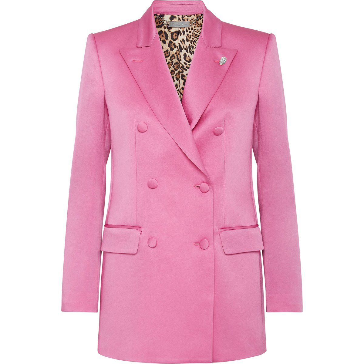Doppelreihiger Statement-Satin-Blazer