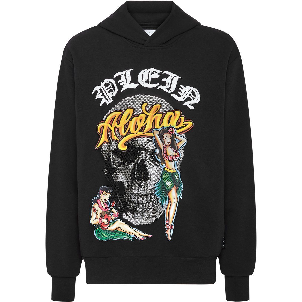 Aloha Totenkopf Print Baumwoll-Hoodie
