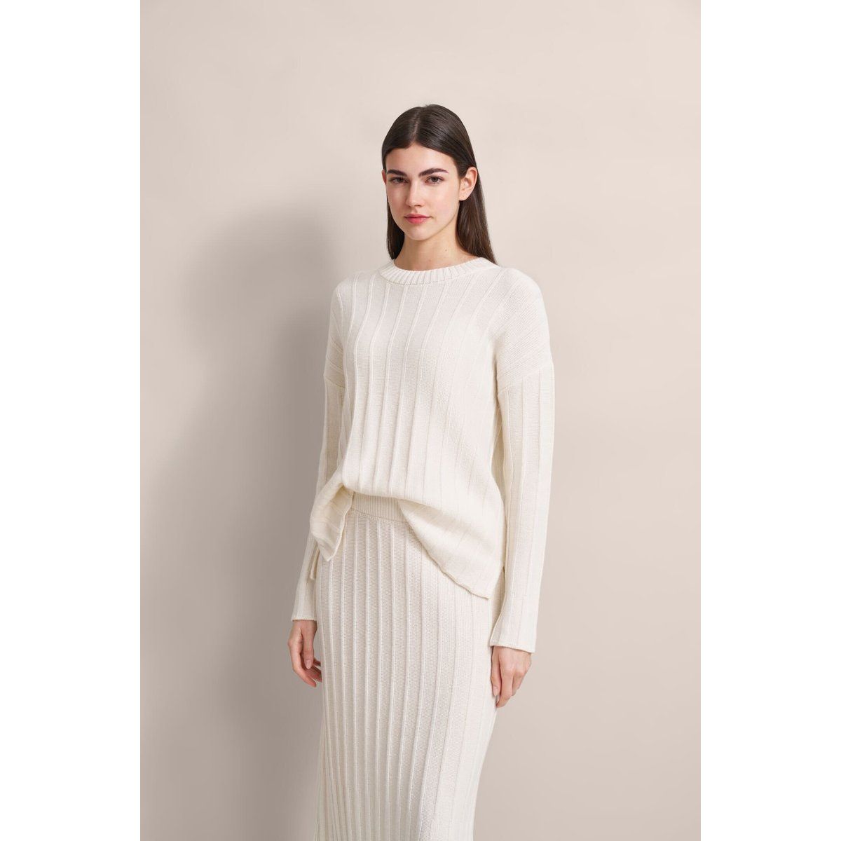 Eleganter Rippstrickpullover