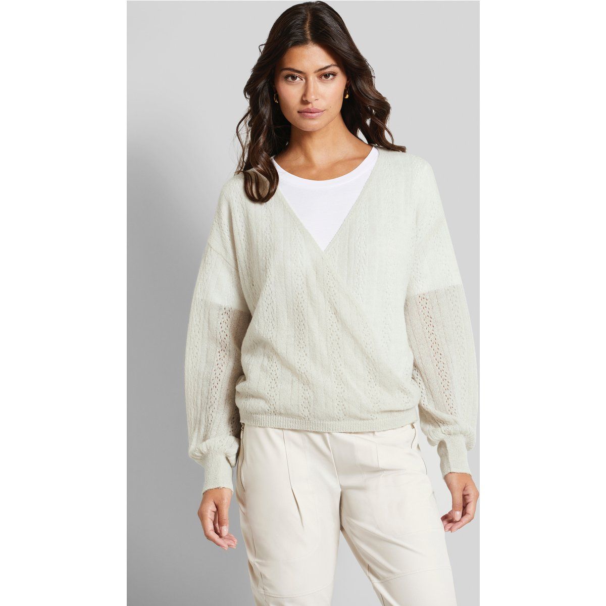 Leichter Alpaka-Wickelpullover