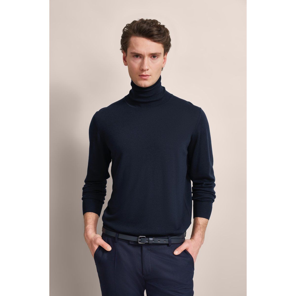 Klassischer Merinowoll-Rollkragenpullover