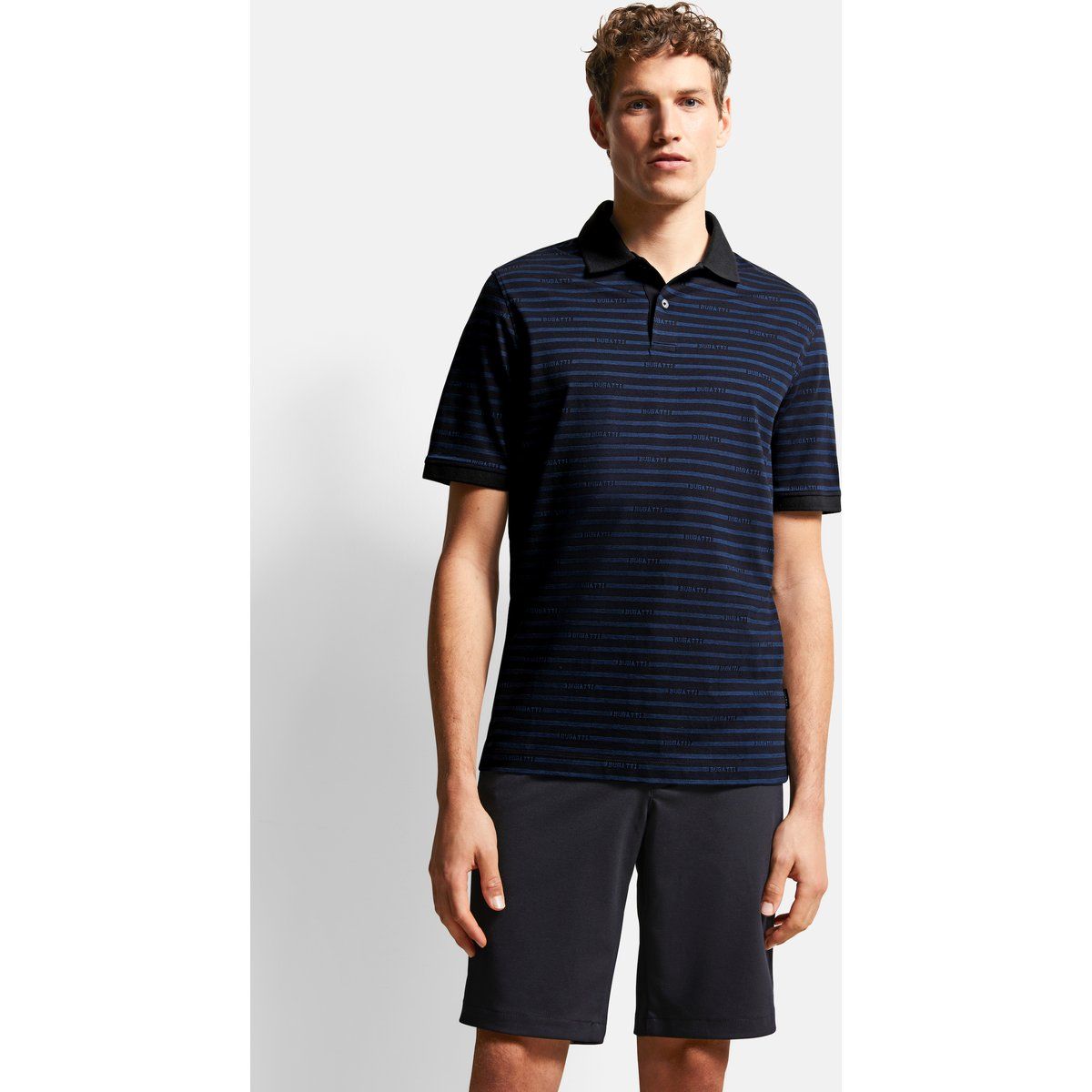 Gestreiftes Baumwoll-Poloshirt mit Logo