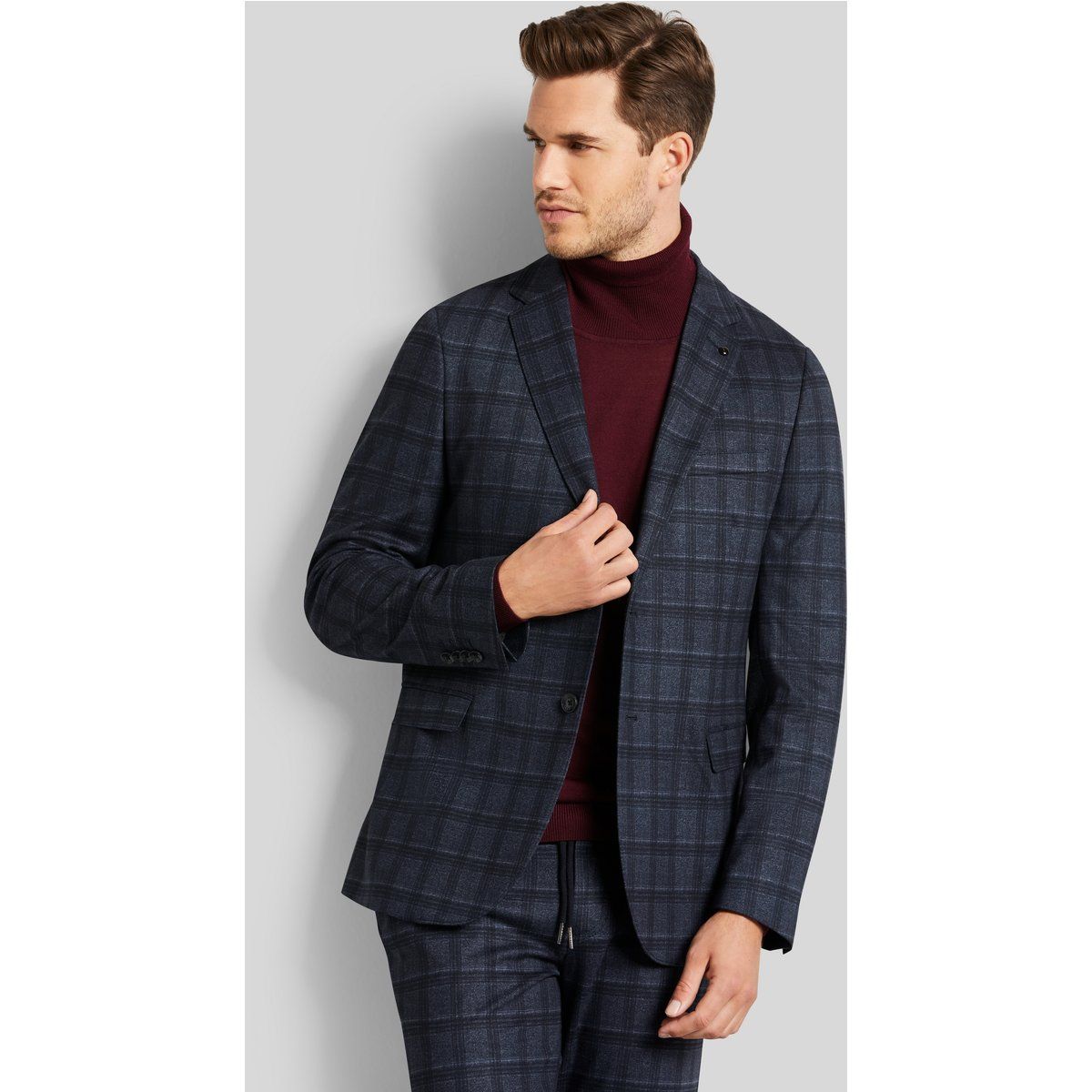 Herren Sakko mit Karomuster und High-Stretch