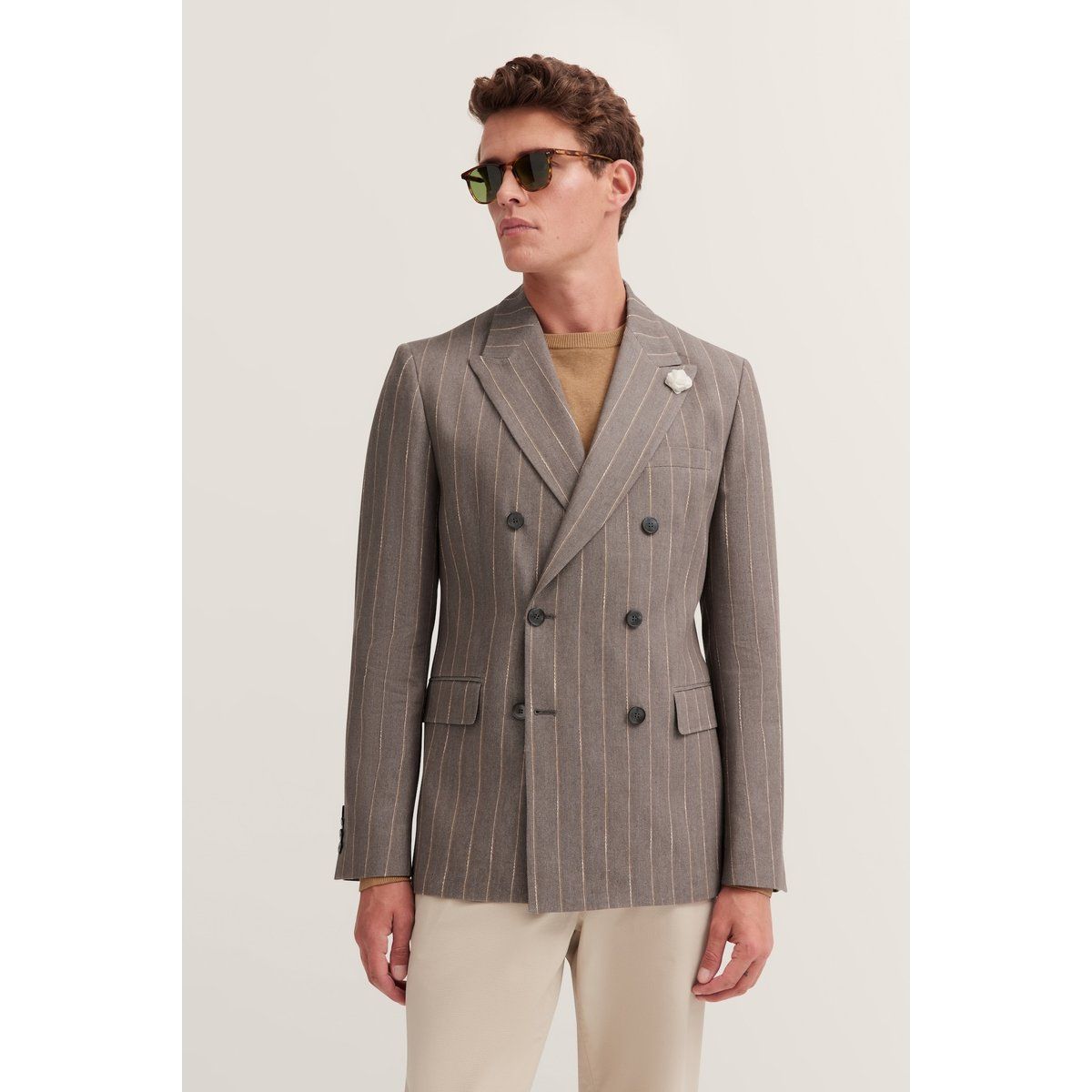 Herren Zweireiher Blazer mit Streifen