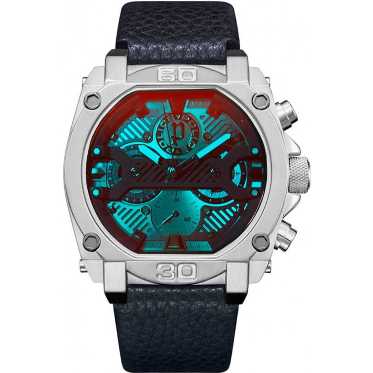 Markante Chronographenuhr mit Lederarmband