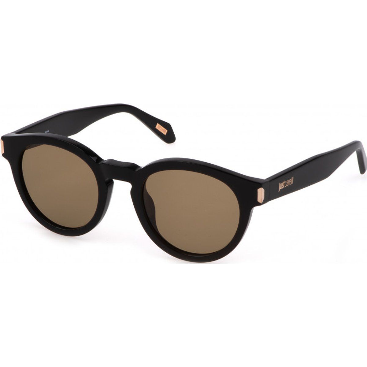 Sonnenbrille mit runden Gläsern in Schwarz