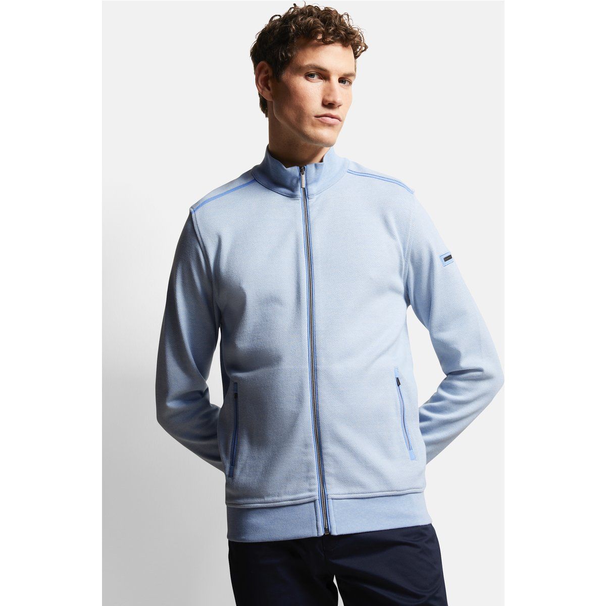 Moderne Sweatjacke mit Collegekragen