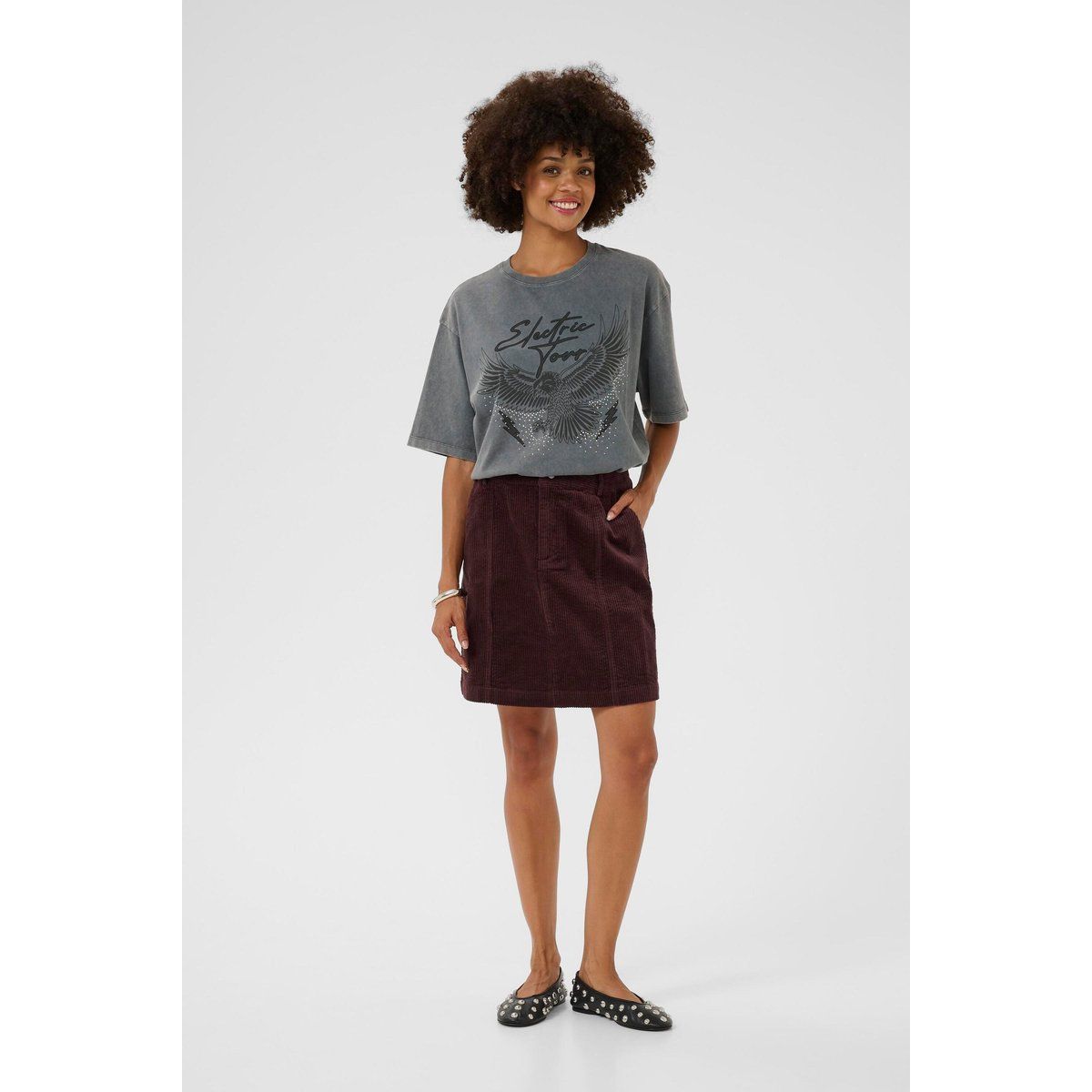 A-Linien Minirock aus Cord
