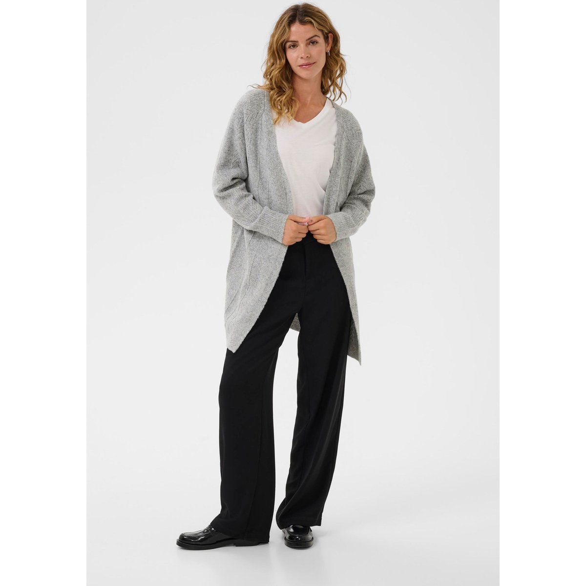 Strickjacke CRHoliday Straight fit light grey