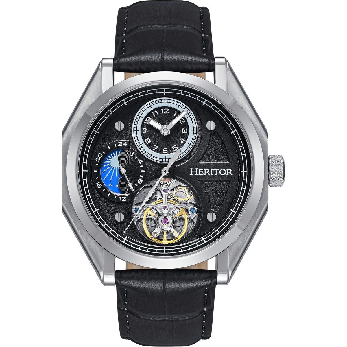 Herren Automatikuhr mit Lederarmband