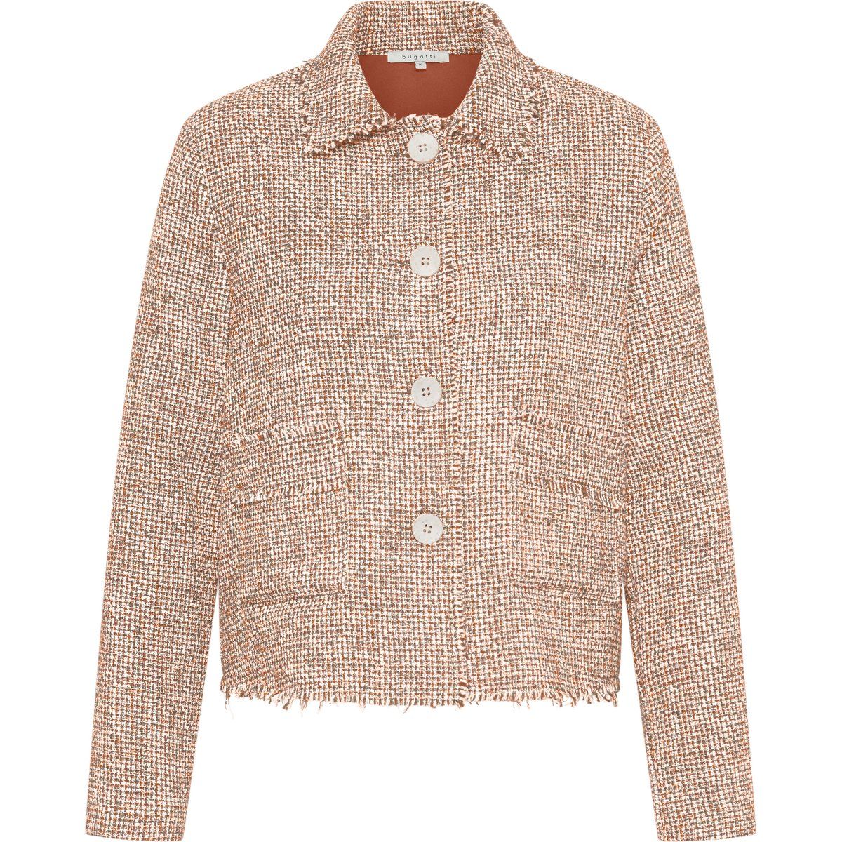 Strukturierte Tweedjacke mit aufgesetzten Taschen