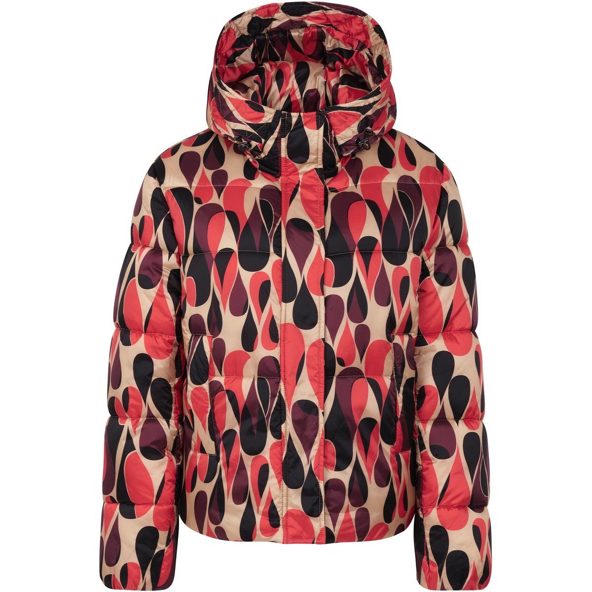 Gemusterte Steppjacke mit Kapuze