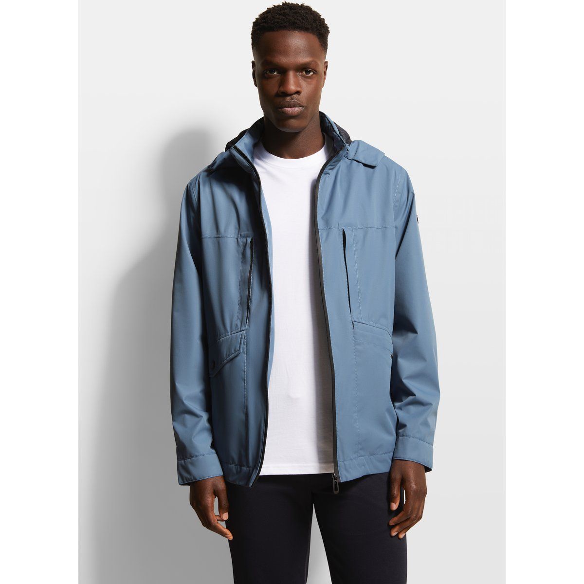 Herren Regenjacke mit abnehmbarer Kapuze