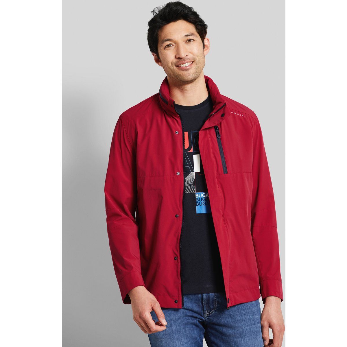 Herrenjacke mit wasserabweisender Funktion und Stehkragen