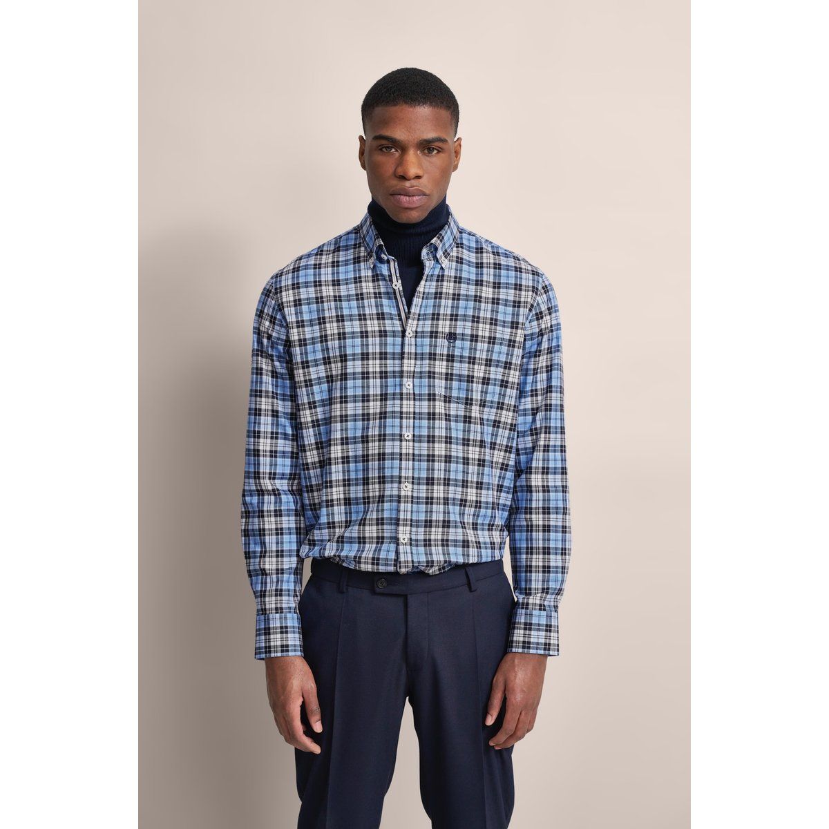 Kariertes Modern-Fit Oxford-Hemd