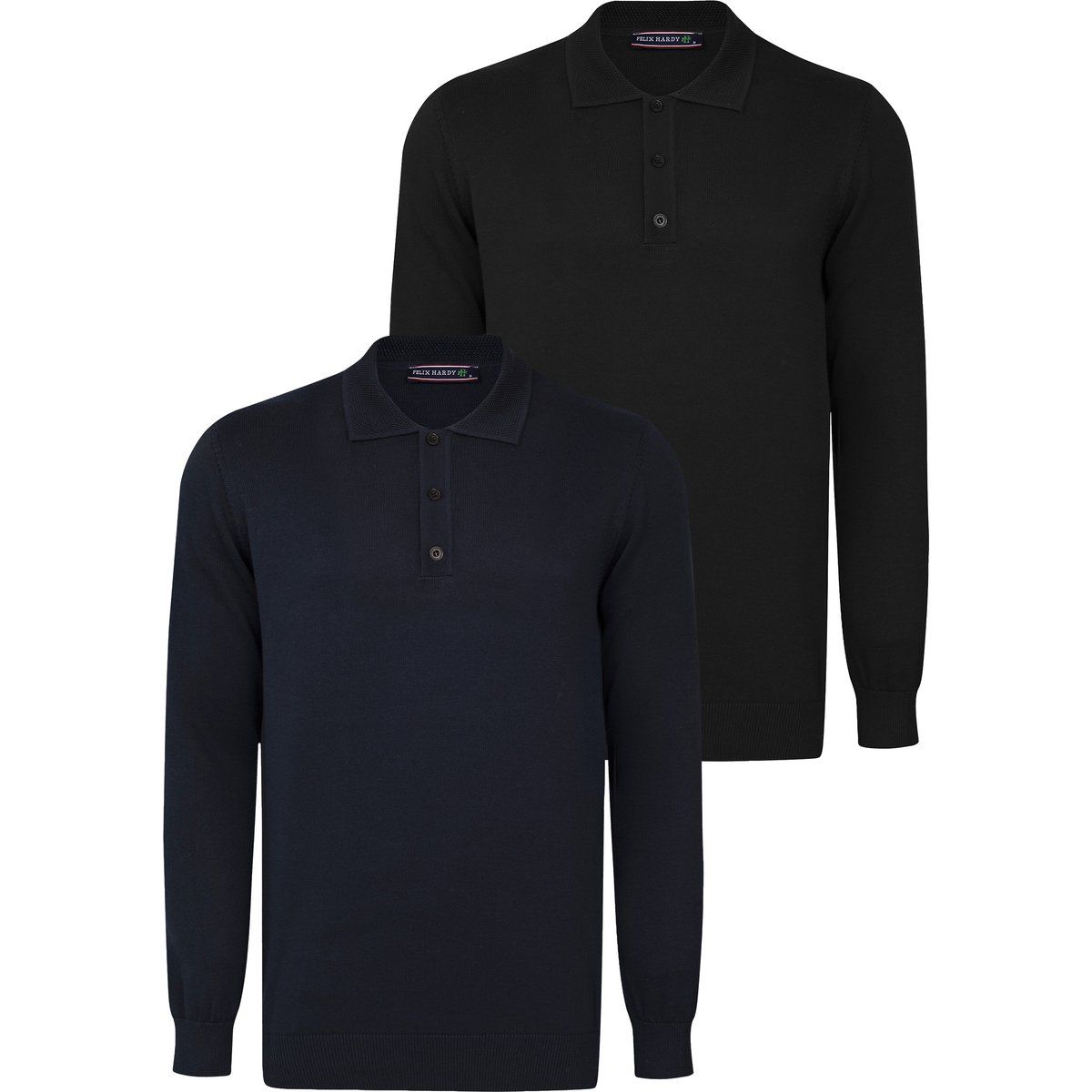 Langärmeliges Herren-Polo-Strickshirt