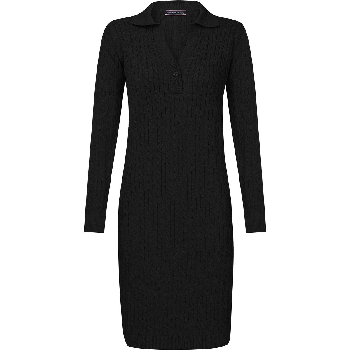 Langärmliges Zopfstrickkleid