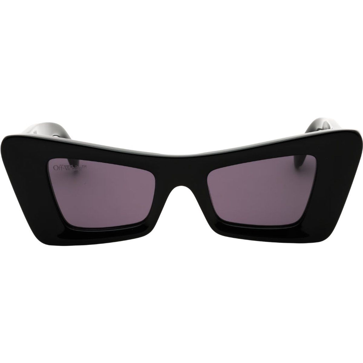 Schwarze, markante Cat-Eye-Sonnenbrille mit dickem Rahmen
