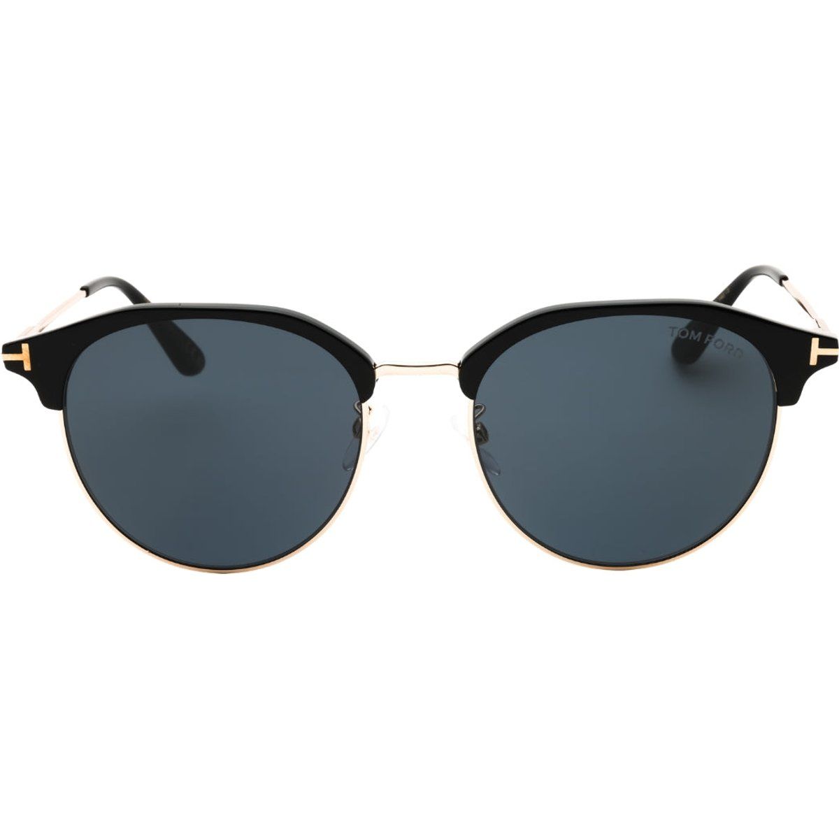 Runde Sonnenbrille mit goldenem Metallrahmen