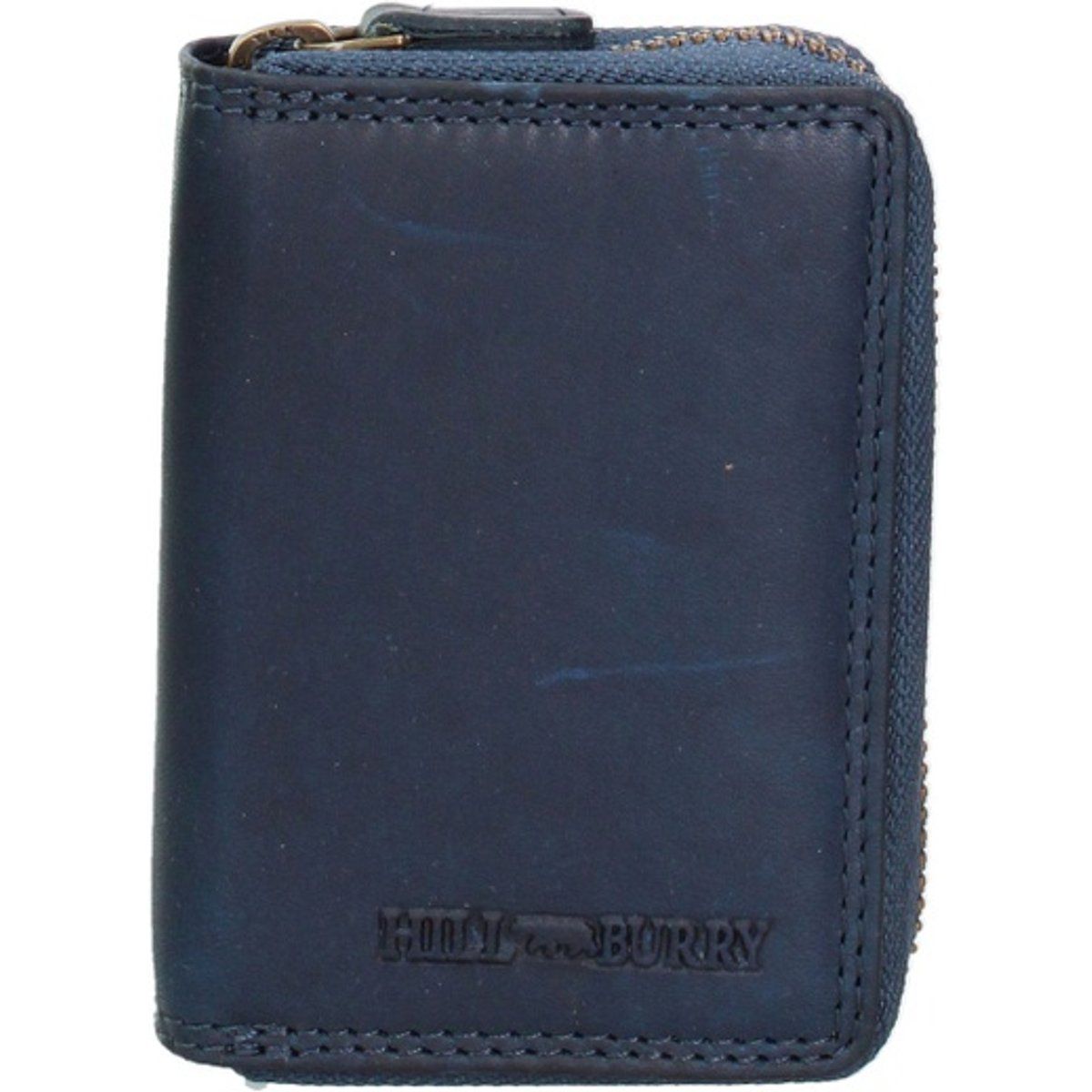 Leder-Bifold-Geldbörse mit Reißverschluss