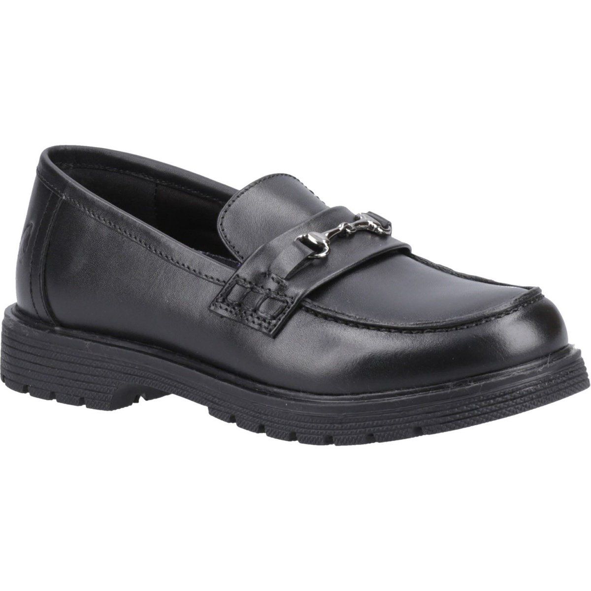 Hush Puppies Lydia Senior Mädchenschwarze Slipper Aus Leder