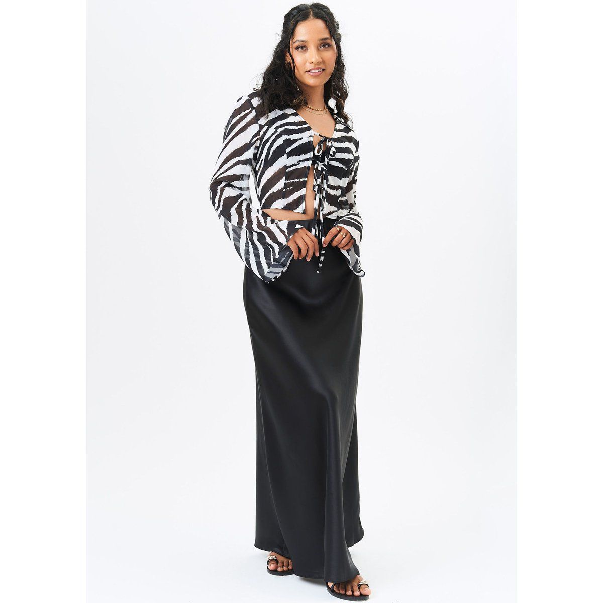 Zebra-Chiffon Strandhemd