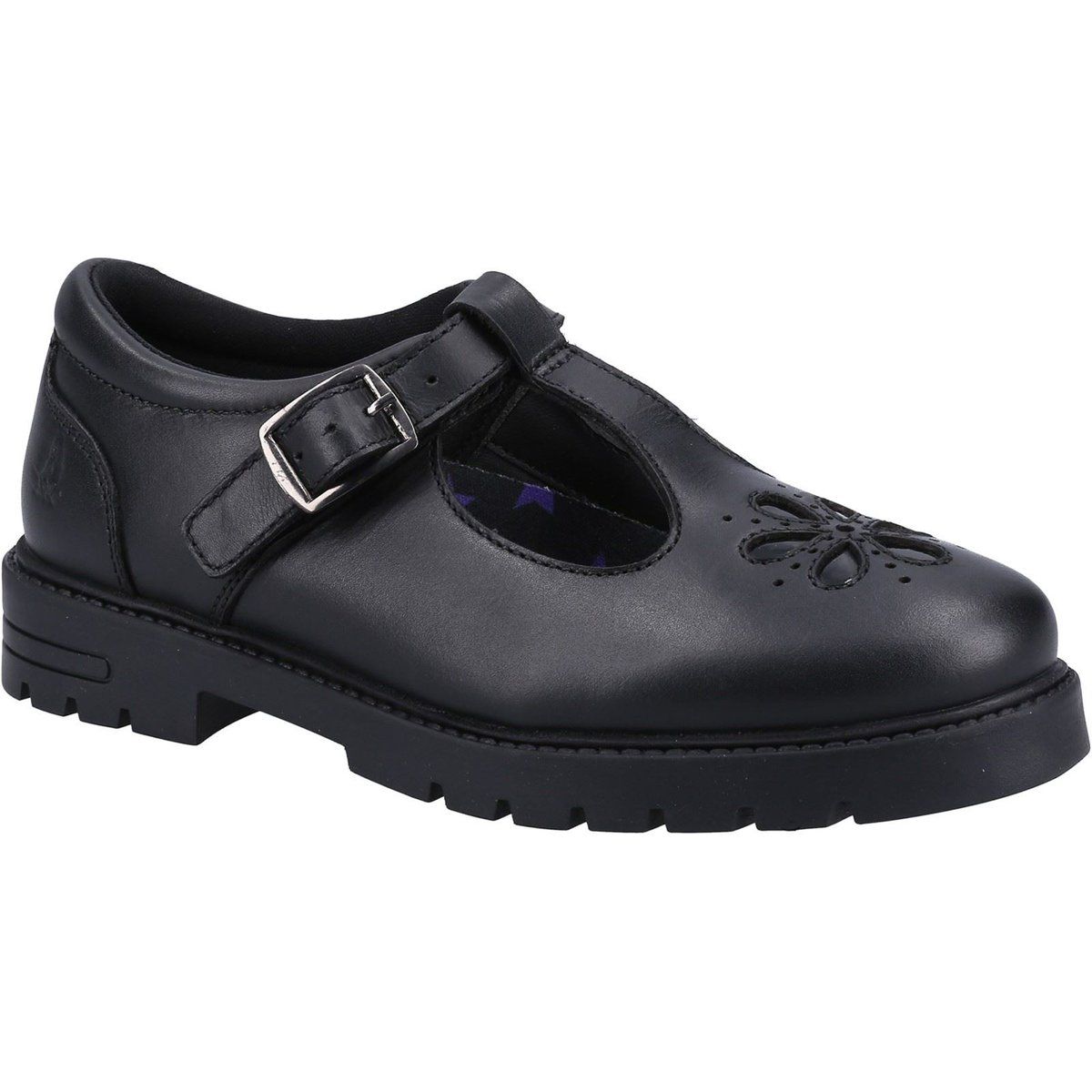 Hush Puppies Fiona JNR Mädchenschuhe Aus Schwarzem Leder
