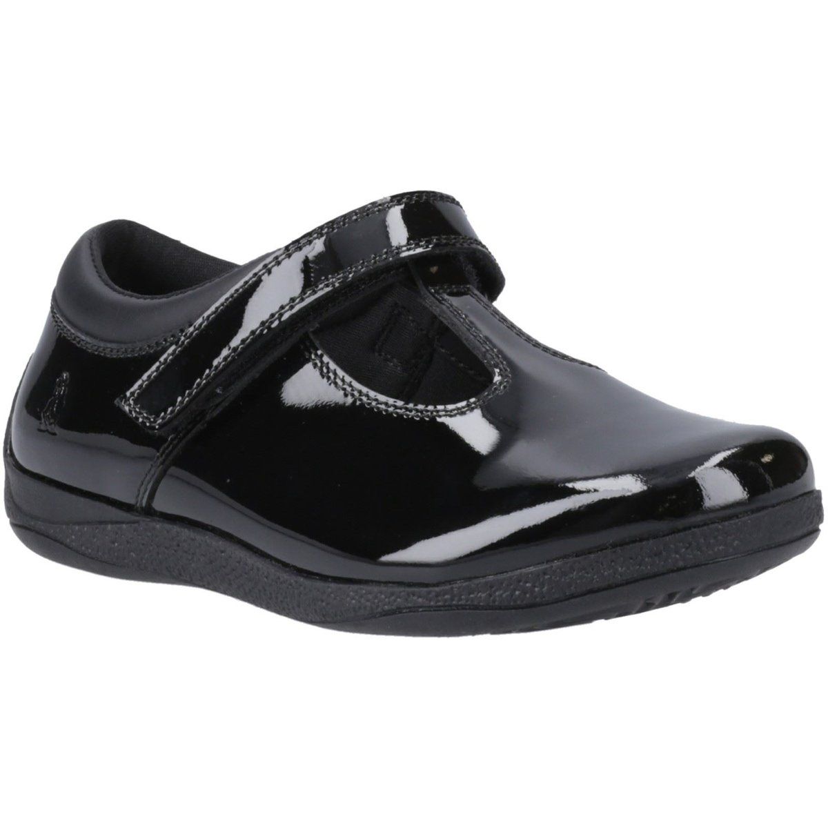 Hush Puppies Caitlin T-Bar Mädchenschuhe Aus Schwarzem Leder