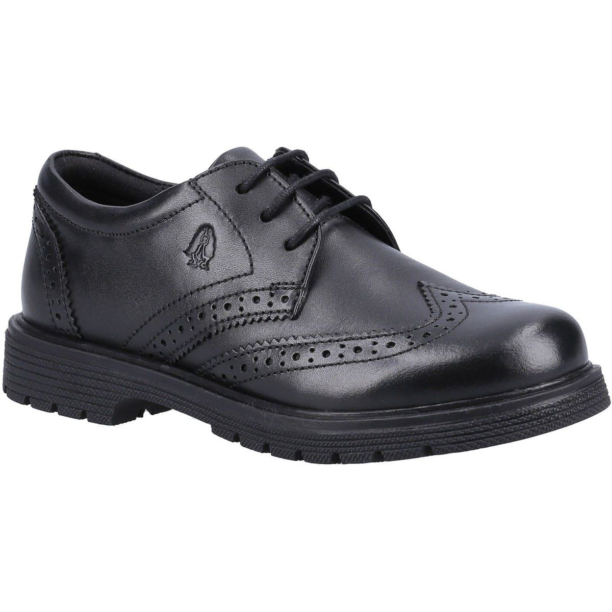Hush Puppies SALLY SENIOR 2 Mädchen Brogues Aus Schwarzem Leder