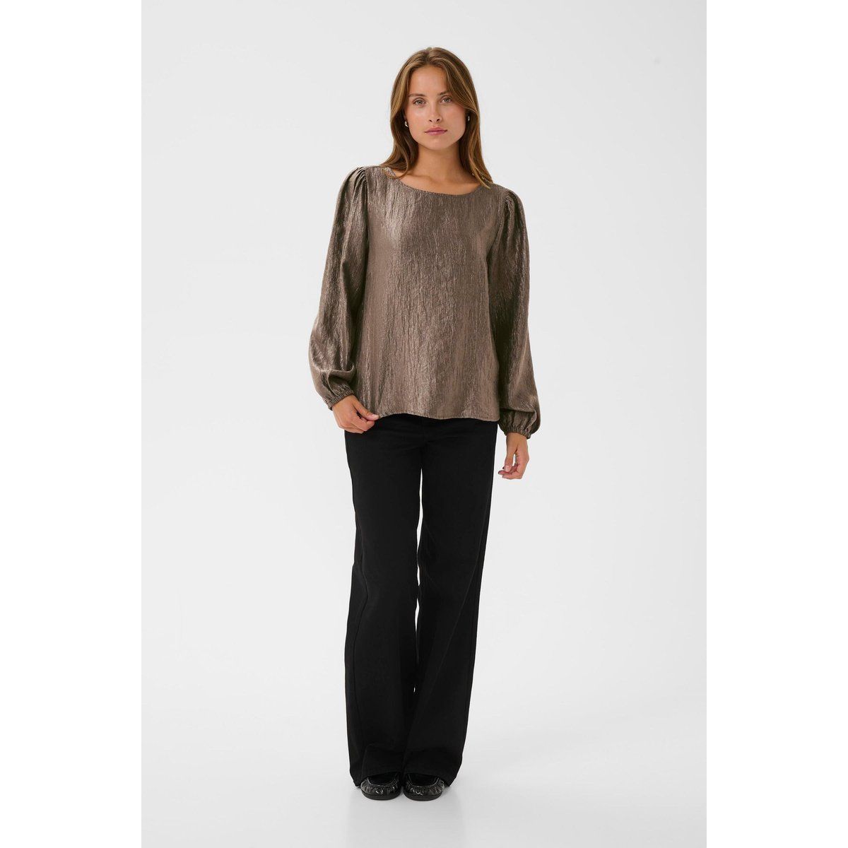 Langarm-Bluse KArizz Langarm-Bluse Regular fit brown
