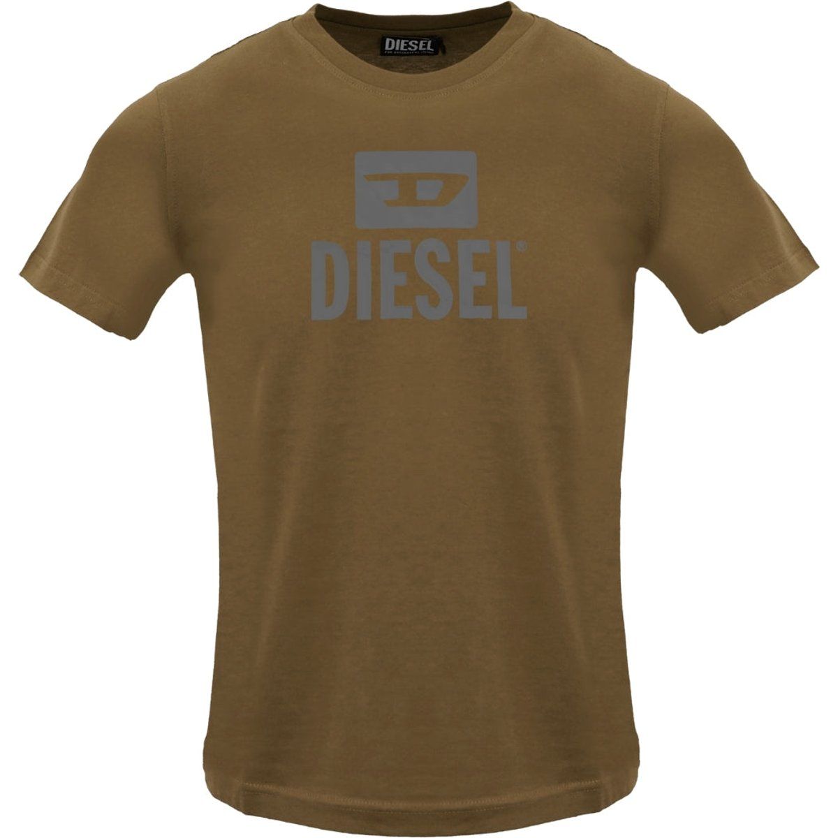 Unifarbenes Logo Baumwoll Freizeit T-Shirt