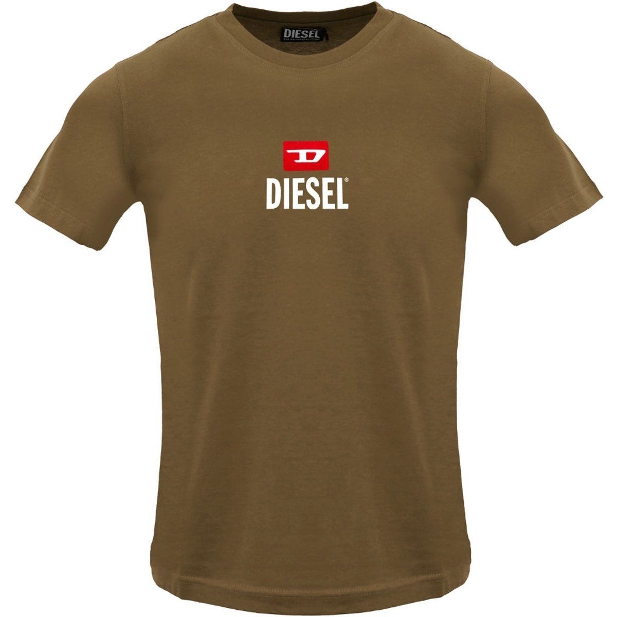 Braunes Baumwolljersey-T-Shirt mit Logo