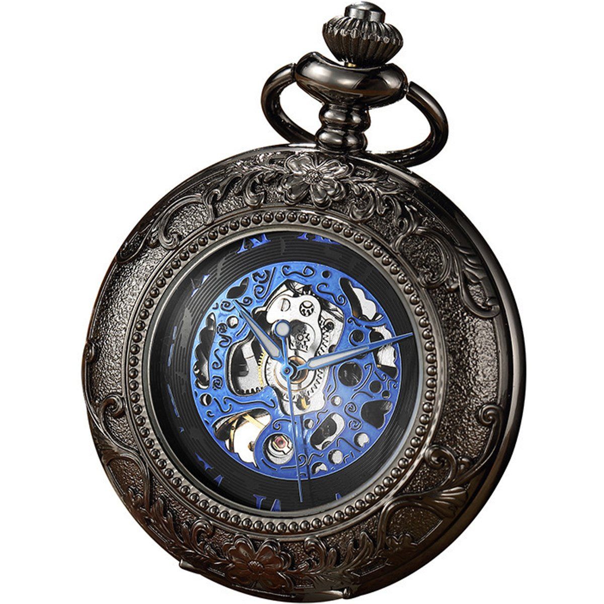 Vintage Skelett-Halbjäger-Taschenuhr